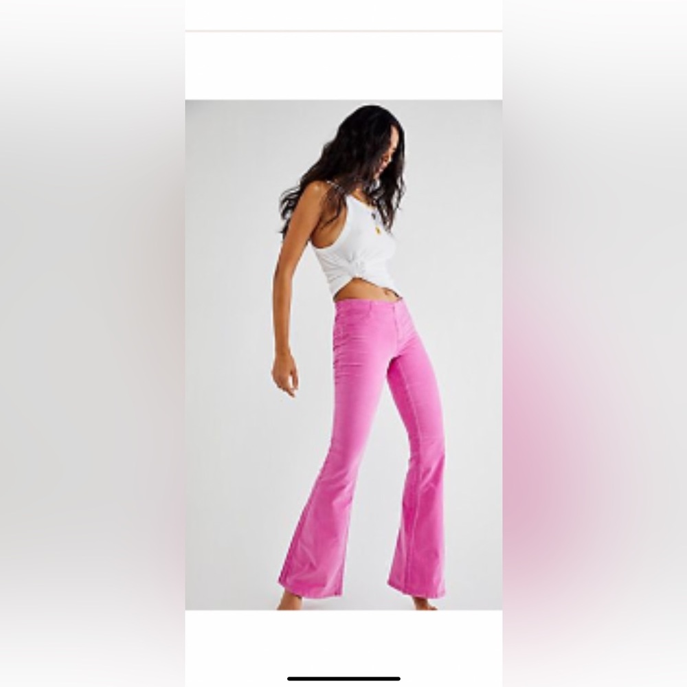 We The Free pull on corduroy flares in Jellybean pink